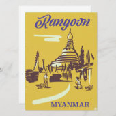 Rangoon Myanmar vintage poster (Voorkant / Achterkant)