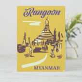 Rangoon Myanmar vintage reisposter (Staand voorkant)
