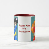 "Rank heeft de privileges" Rode Trim Mok (Midden)