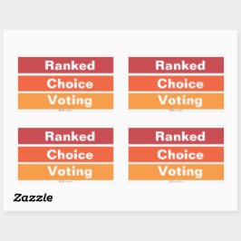 Ranked Choice Voting 3 Stripes Rechthoekige Sticker