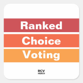 Ranked Choice Voting 3 Stripes Vierkante Sticker