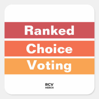 Ranked Choice Voting 3 Stripes Vierkante Sticker