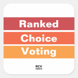 Ranked Choice Voting 3 Stripes Vierkante Sticker