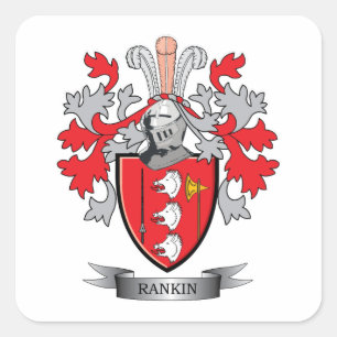 Rankin Family Crest Coat. Vierkante Sticker