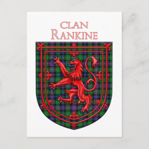 Rankine Tartan Schotse Plaid Leeuw Klimmend Briefkaart