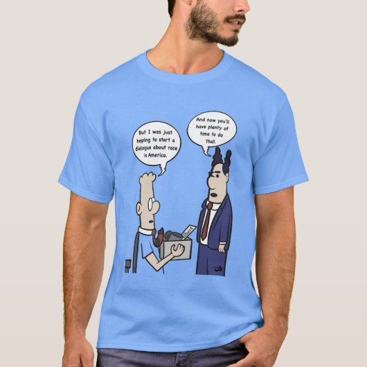 Rant Cartoon Mannen Blue T-Shirt (Voorkant)