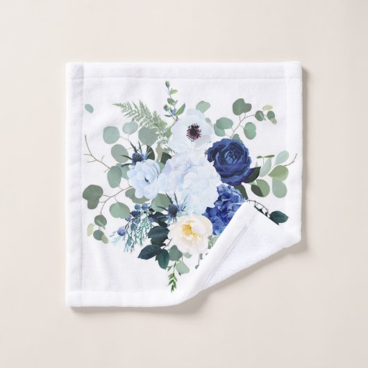Ranunculus Anemone Hydrangea Roos Witte achtergron Bad Handdoek (Wasdoekje)