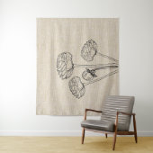 Ranunculus Bloemen op Linnen Wandkleed (In situ)