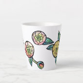 Ranunculus Bloemenillustratie Schattige Roze Bloem Latte Mok (Voorkant)