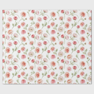 Ranunculus bloempatroon cadeaupapier