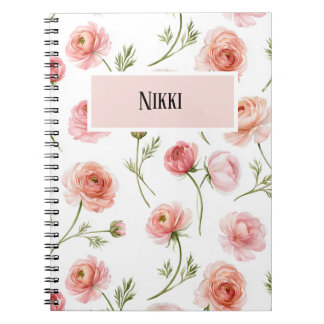 Ranunculus bloempatroonontwerp notitieboek