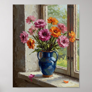 Ranunculus Bouquet | Impressionist Still Life Poster