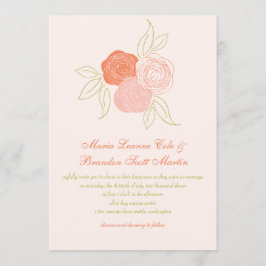 Ranunculus Bouquet Wedding Invitation Kaart