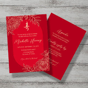 Ranunculus Chinese levensduur (Shou) Verjaardag Kaart