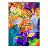 Ranunculus en Iris waterverf art (Voorkant)