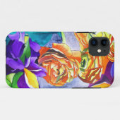Ranunculus en Iris waterverf art Case-Mate iPhone Case (Achterkant (horizontaal))
