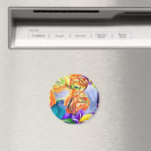 Ranunculus en Iris waterverf art Magneet (Insitu (Vaatwasser))