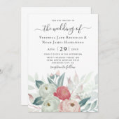 Ranunculus Floral Invitation Kaart (Voorkant / Achterkant)