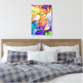 Ranunculus Flower original waterverf art Canvas Afdruk (Insitu (Slaapkamer))