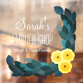 Ranunculus Flower Shop Business Raamsticker (Vel 2)
