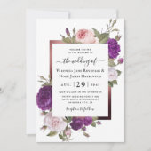 Ranunculus Gold Frame Florals Invitation (Devant)