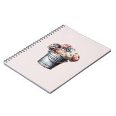Ranunculus in Tin Pail Rustiek Glam Roze Notitieboek (Linkerzijde)
