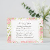 Ranunculus & Kant Peach Bruiloft Wishing Well Kaar Informatiekaartje (Staand voorkant)