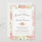 Ranunculus & Lace Peach Bruidsdouche uitnodigingen (Voorkant)