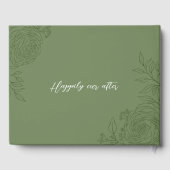 Ranunculus Line Art Monogram bruiloft gastenboek (Achterkant)