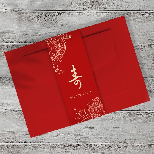 Ranunculus longevity Birthday Belly Band Portret Uitnodigingen Wikkel