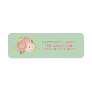 Ranunculus Mint Bloemen Etiket