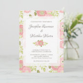 Ranunculus & Peach Floral Wedding Invitations (Debout devant)