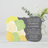Ranunculus Roos Limoen Yellow Grey Modern Wedding Kaart (Staand voorkant)