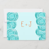 Ranunculus Roos Munt Coral Modern Wedding Invite Kaart (Achterkant)