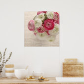 ranunculus rose et blanc sur affiche (Cuisine)