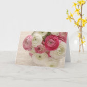 ranunculus rose et blanc sur carte de voeux script (Fleur jaune)