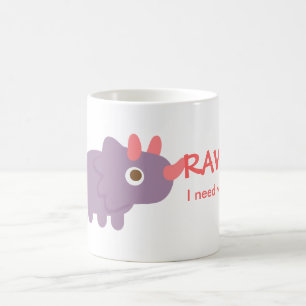 Raoow, ik heb water nodig, grappige triceratops di koffiemok