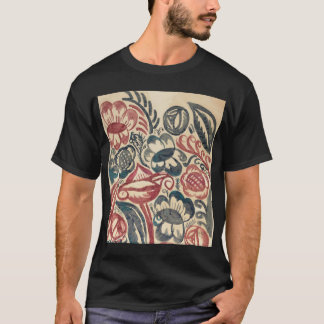 Raoul Dufy rood en blauw bloemen T-shirt