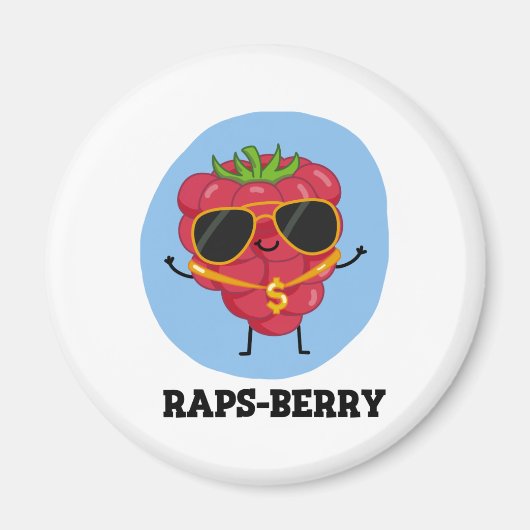 Rap-bes Funny Rapper Raspberry Pun Magneet (Voorkant)