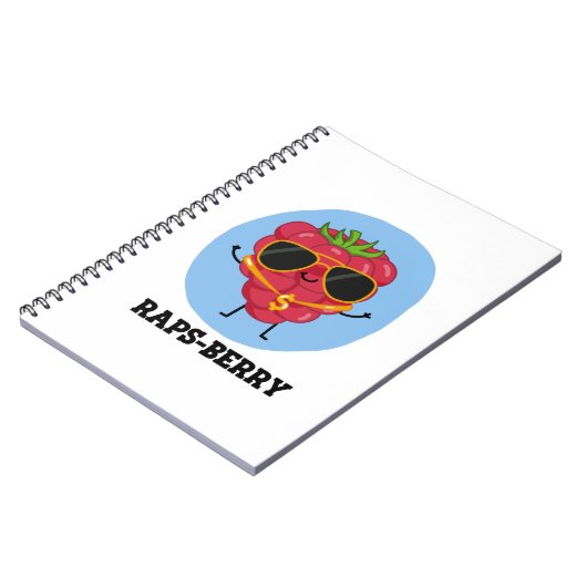 Rap-bes Funny Rapper Raspberry Pun Notitieboek (Linkerzijde)