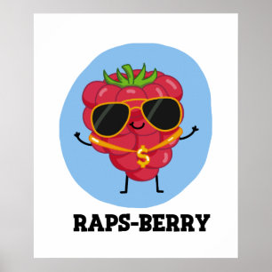 Rap-bes Funny Rapper Raspberry Pun Poster