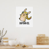 Rap-bun-zel Funny Bunny Pun Poster (Keuken)