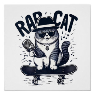 Rap Cat Harmony Perfect Poster
