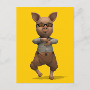 Rap Dancing Pig Briefkaart