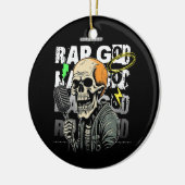 Rap Skull Keramisch Ornament (Links)
