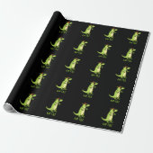 Rap-tegel Funny Reptile Lizard Pun Dark BG Cadeaupapier (Uitgerold)