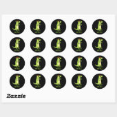 Rap-tegel Funny Reptile Lizard Pun Dark BG Ronde Sticker (Vel)