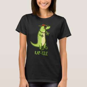 Rap-tegel Funny Reptile Lizard Pun Dark BG T-shirt