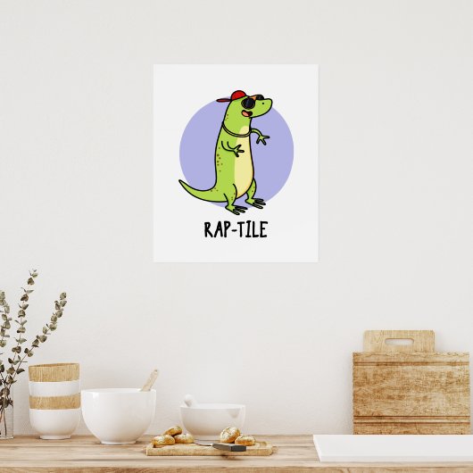 Rap-tegel Funny Reptile Lizard Pun Poster (Keuken)