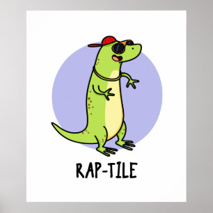 Rap-tegel Funny Reptile Lizard Pun Poster